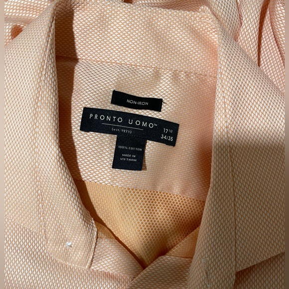 Men's Wearhouse Pronto Uomo Long Sleeve Cotton Woven Dress Shirt - Picture 4 of 7